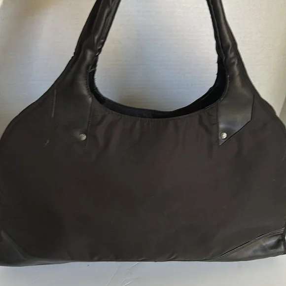 ATHLETA Black Yoga Gym Large Tote Bag Orange Interior - Picture 10 of 14